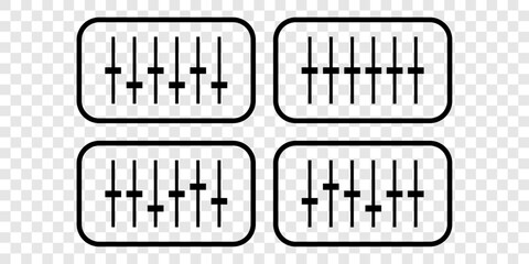 sound mixer icon set. ui,web,app. equalizer icons. on Transparency background. control button vector illustration concept.
