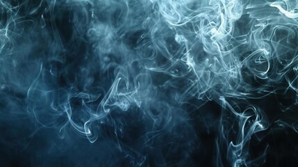 Blue smoke on a black background.