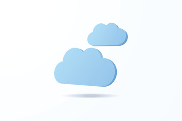 Realistic cloud 3d icon design illustrations