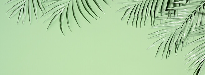 Arrangement of decorative palm leaves