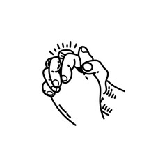 vector illustration of a simple pose of praying hands in an oline style