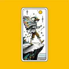 Fototapeta premium The Fool Tarot Card: Embracing the Unknown with Vibrant Wings