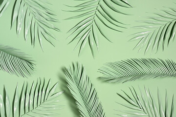 Arrangement of decorative palm leaves