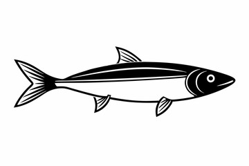 Ardine fish silhouette Vector illustration