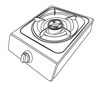 black and white portable gas stove clip art preview