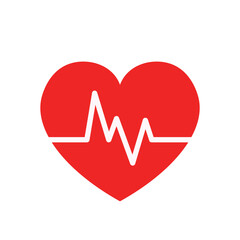 Heart Rate Icon Symbol in Flat Vector Illustration