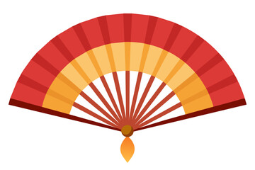 Folding hand fan. Vector cartoon illustration