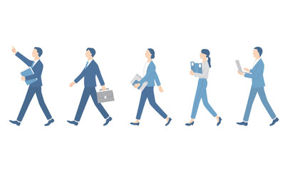 鞄や書類を持って歩くビジネスパーソン