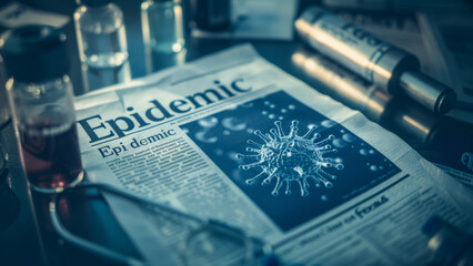 Epidemic Outbreak Featured in Newspaper on a Scientist's Desk