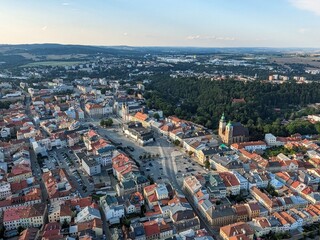 Obraz premium Jihlava town aerial panorama landscape view,Vysocina region,Bohemia,Cyech republic,citzscape view