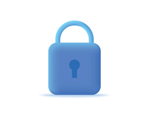 3d padlock realistic icon vector illustration