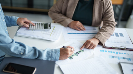 business man Auditor or internal revenue service staff checking annual financial statements company Audit  Accounting tax.