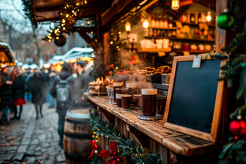 Obraz premium Festive Christmas Market Stall
