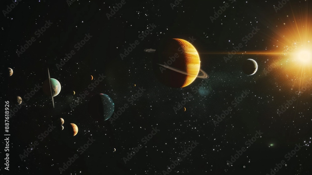 Poster a close up of the planets in the solar system