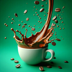 Cup of coffee with splash