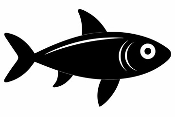 Sardine fish silhouette Vector illustration with a white background