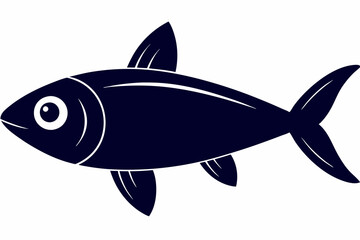Sardine fish silhouette Vector illustration with a white background