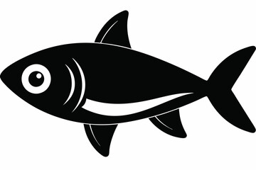 Sardine fish silhouette Vector illustration with a white background