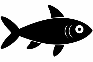 Sardine fish silhouette Vector illustration with a white background