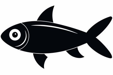 Fototapeta premium Sardine fish silhouette Vector illustration with a white background