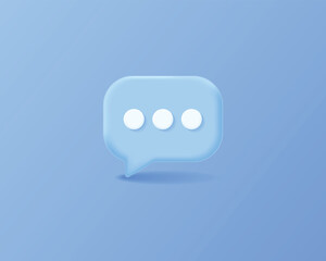 3d realistic chat comment, bubble speech icon design