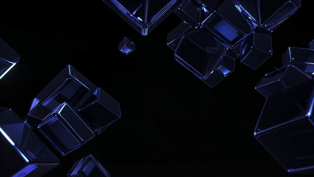 Fototapeta abstract background with 3d cubes