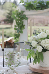 Dining Al Fresco Wedding Tablescape on an Outdoor Patio