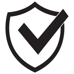 Shield with check mark icon. vector illustration.  EPS 10/AI