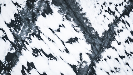 Aerial view of ice and snow patterns in Greater Sudbury, Ontario