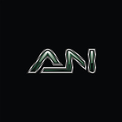 Letter AN Modern Geometric Business Technology Creative Design Logo