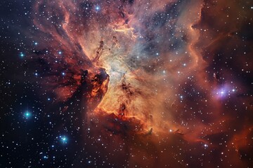 An awe-inspiring view of the universe, revealing the beauty and complexity of outer space, Sparkling Stars and Nebulas, abstract background with stars and blurry lights, AI generated