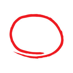 Red circle, pen draw set. Highlight hand drawn circle isolated on background. Handwritten red circle. For marker pen, pencil, logo and text check. Circle vector illustration
