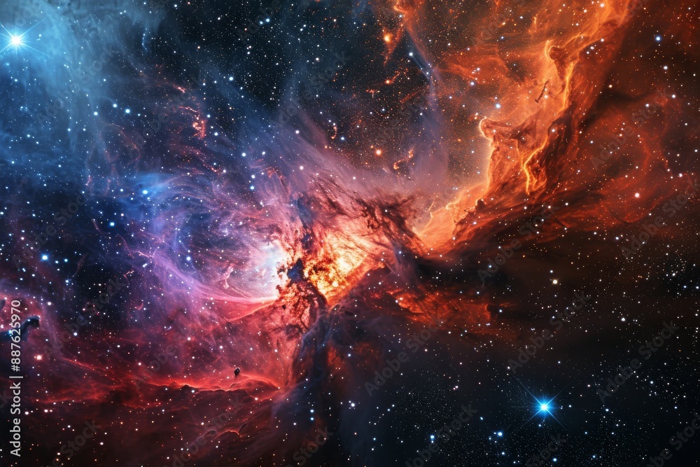 Wall mural an awe-inspiring view of the universe, revealing the beauty and complexity of outer space, sparkling