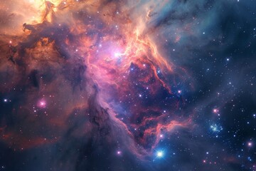 Fototapeta premium Sparkling Stars and Nebulas, Exploding star in space Supernova nebula galaxy Astronomy science in deep space, AI generated