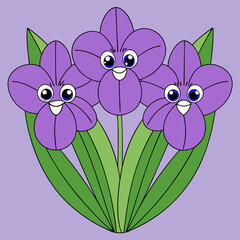 Cartoon flower vector art silhouette illustration