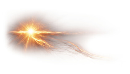 Explosive fiery burst of light and energy isolate on transparent background, cutout, png 
