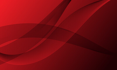 red smooth lines wave curves on soft gradient abstract background