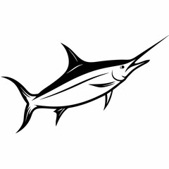 Sword fish icon vector silhouette illustration