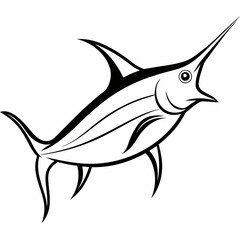 Sword fish icon vector silhouette illustration