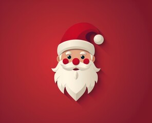 graphic of Santa Claus hat and beard on red background for Christmas decoration