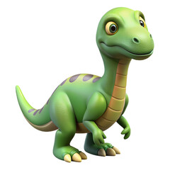 Naklejka premium a green dinosaur toy with a green neck and tail.