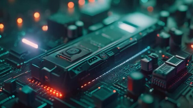 A close-up view of a portable lab-on-a-chip device, showcasing its advanced technology and real-time capabilities.