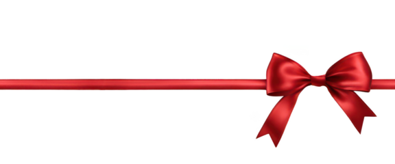 Elegant red ribbon with a bow, perfect for decorations, gifts, holidays, and celebrations, isolate on transparent background 
