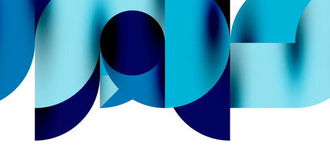 Tech minimal circular shapes geometric art. Vector modern circles © antishock