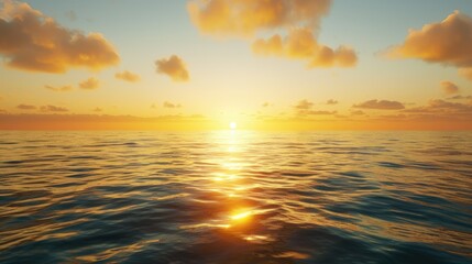 Fototapeta premium Golden sunset over a calm sea