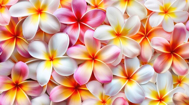 Seamless pattern background featuring frangipani flowers