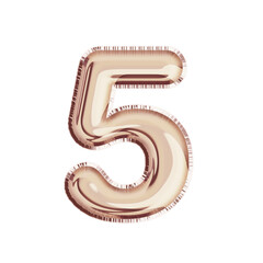 Soft rose Gold balloon number 5