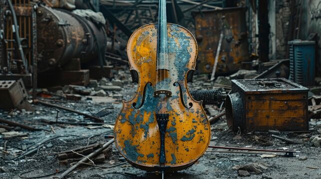 Old Cello, Abstract, Vintage And Musical, High Quality Background