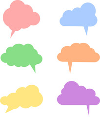 Set of Colorful Clouds speech bubble vector image or clipart for project or business