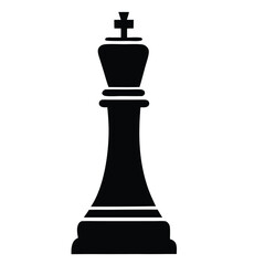 Fototapeta premium king chess piece, vector black color silhouette